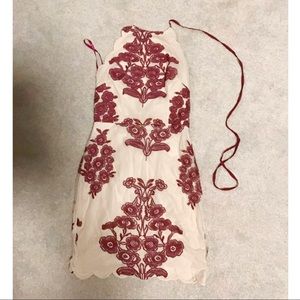 Hello Molly Nude|Burgundy Halter/Tieback dress